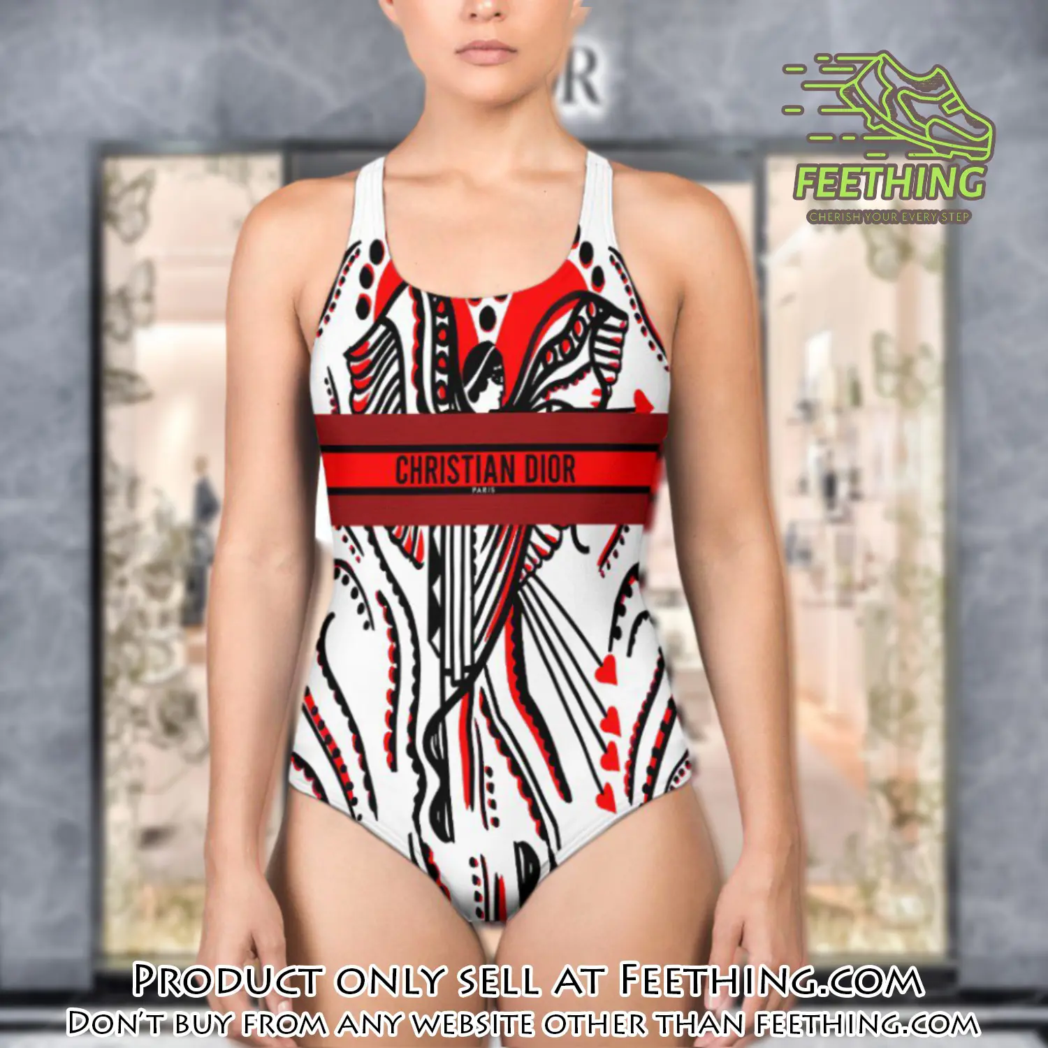 Christian dior swimwear beachwear one piece swimsuit osw1043 ft5857406